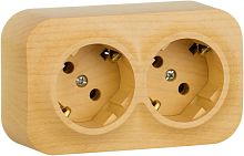 Розетка с заземлением накладная Legrand Quteo 2-м. дерево картинка